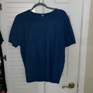 Blue Shirt Sleeve Sweater and the matching skirt  super stretchable